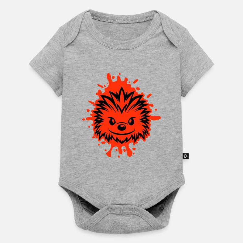 Igel Comic - Baby Premium Kurzarmbody - Grau meliert