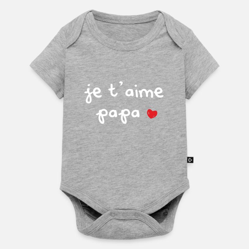 Je t'aime papa - Body à manches courtes Premium Bébé - gris chiné