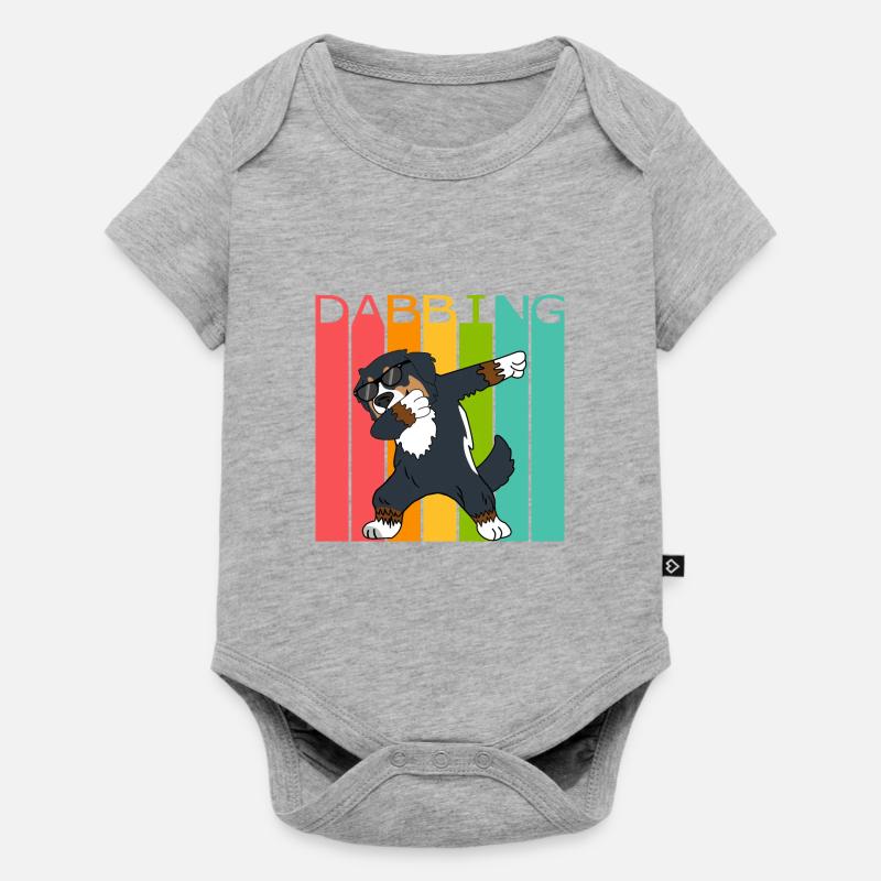 Bouvier Bernois Bernois Dabbing Dancing Retro - Body à manches courtes Premium Bébé - gris chiné