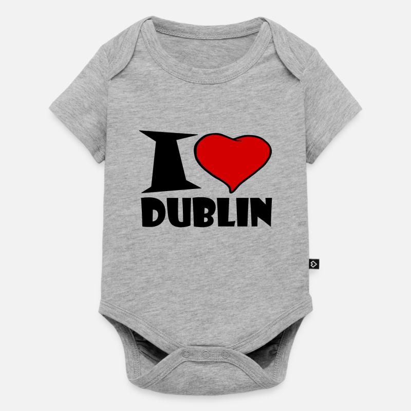 Dublin - J'aime Dublin - Body à manches courtes Premium Bébé - gris chiné