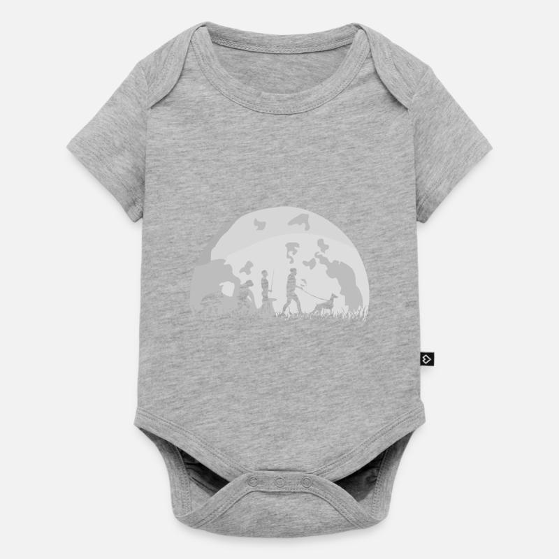 Dobermann Hundebesitzer Evolution Mond Silhouette - Baby Premium Kurzarmbody - Grau meliert