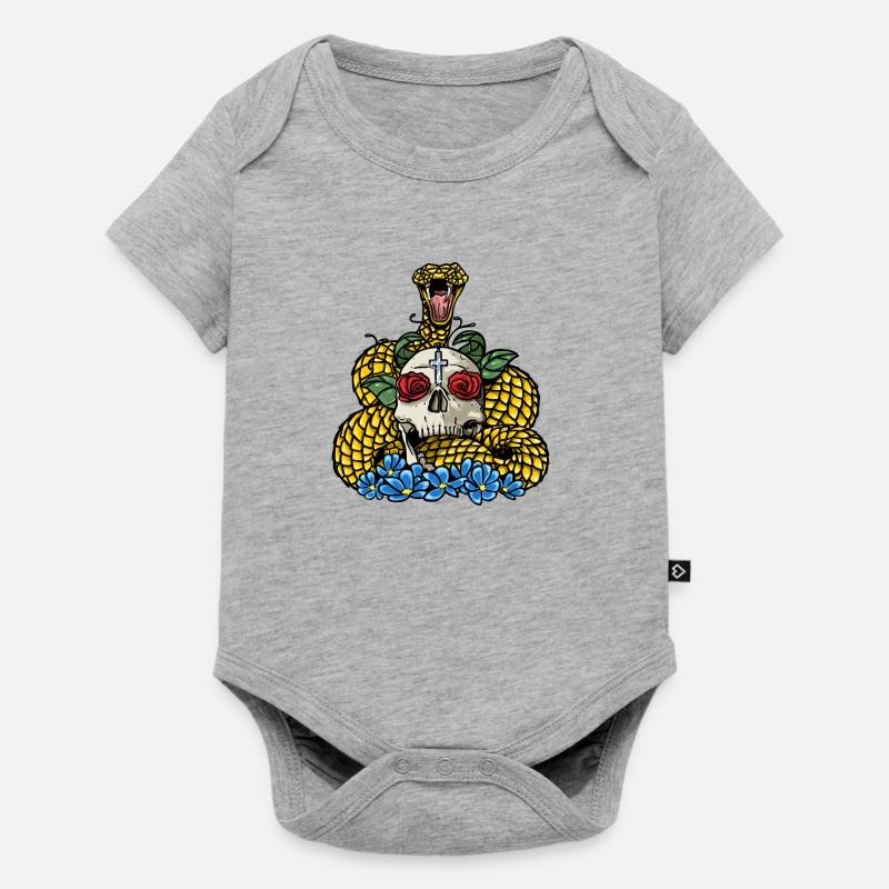 "Tout ce que Writhes et les fleurs" - Body à manches courtes Premium Bébé - gris chiné