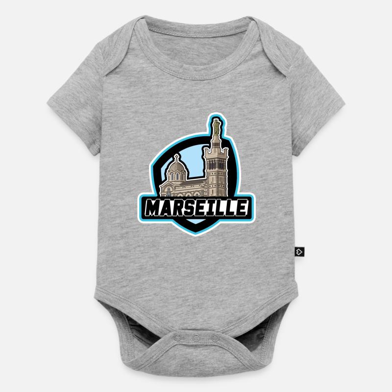 Logo Marseille - Body à manches courtes Premium Bébé - gris chiné