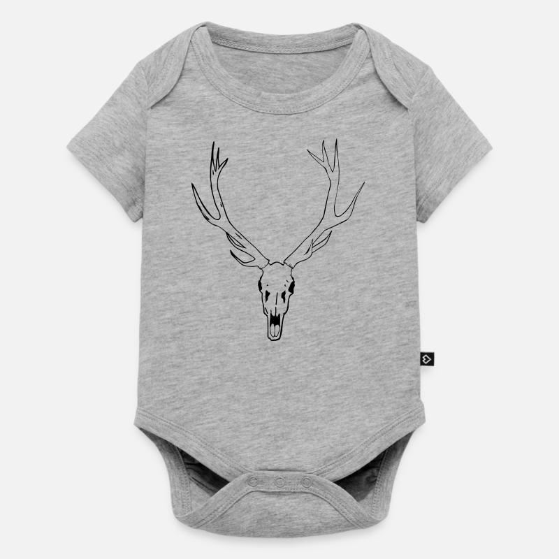Deer skull - Baby Premium short-sleeve bodysuit - heather grey