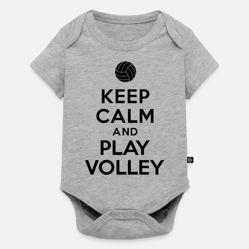 Keep calm and play Volley - Body à manches courtes Premium Bébé - gris chiné
