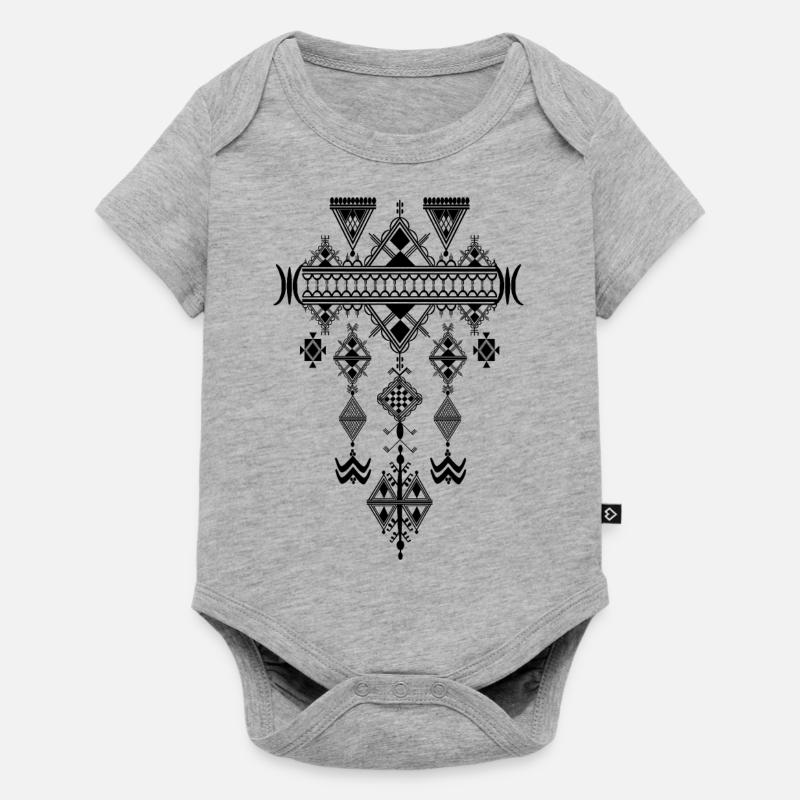 Motif berbère. format max - Body à manches courtes Premium Bébé - gris chiné