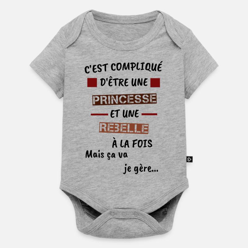 Princesse - Body à manches courtes Premium Bébé - gris chiné