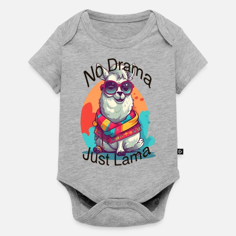 Pas de drame juste lama. - Body à manches courtes Premium Bébé - gris chiné