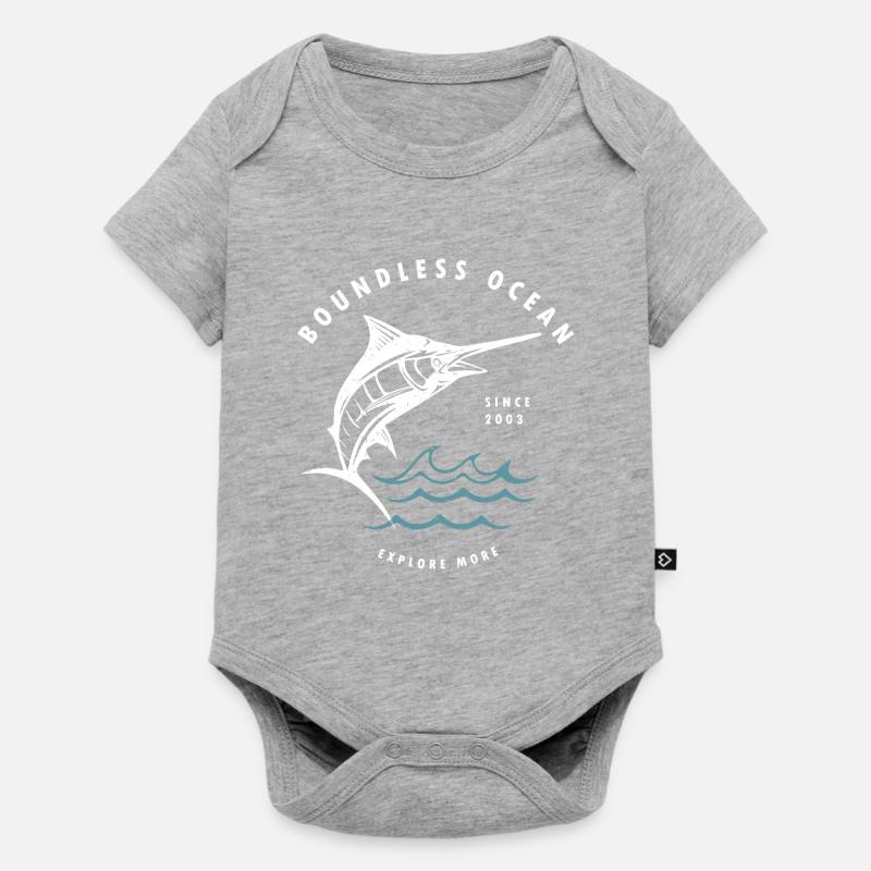 Boundless ocean,explore more - Baby Premium short-sleeve bodysuit - heather grey