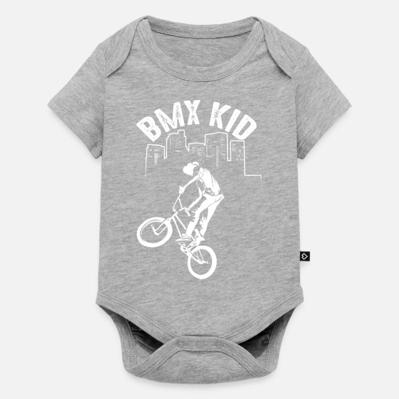 BMX Kind Geschenk Junge - Baby Premium Kurzarmbody - Grau meliert