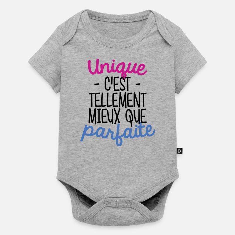 Unique c'est tellement mieux que parfaite - Body à manches courtes Premium Bébé - gris chiné