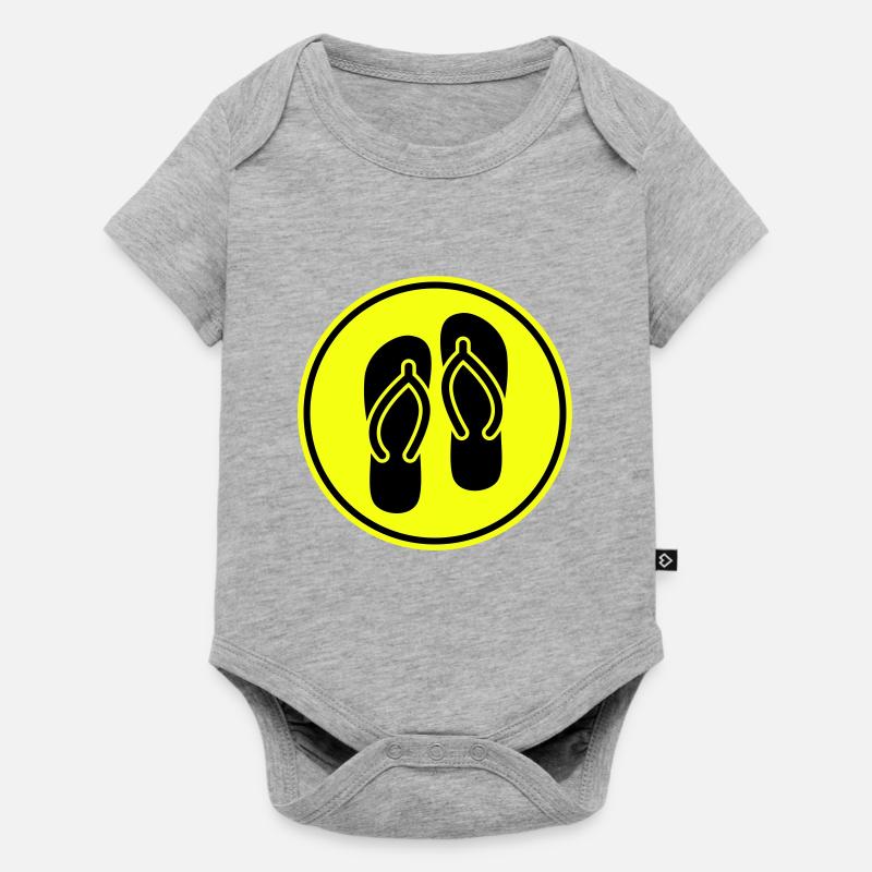 Badelatschen icon - Baby Premium Kurzarmbody - Grau meliert