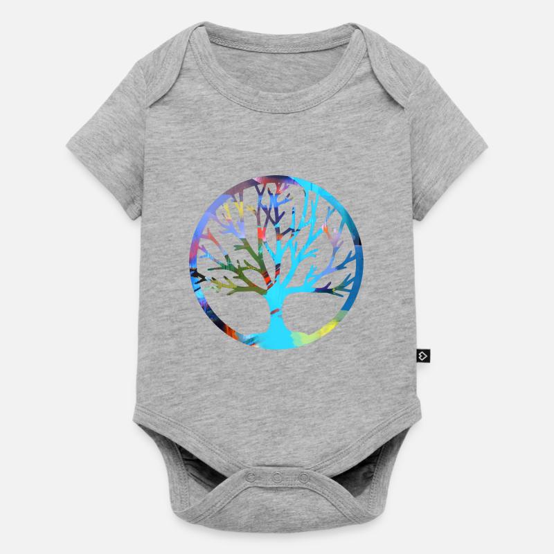 Baum des Lebens ,Lebensbaum,Graffiti,Malerei - Baby Premium Kurzarmbody - Grau meliert