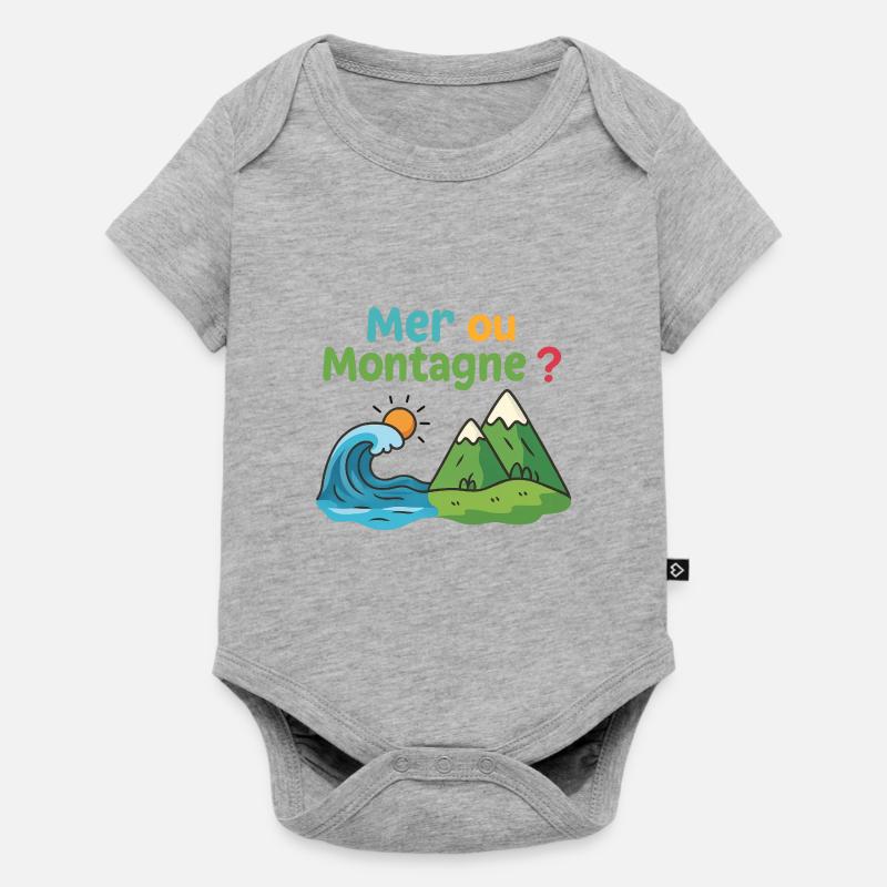 Meer oder Berg - Baby Premium Kurzarmbody - Grau meliert