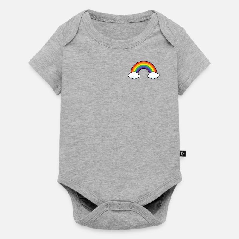 Rainbow Regenbogen - Baby Premium Kurzarmbody - Grau meliert