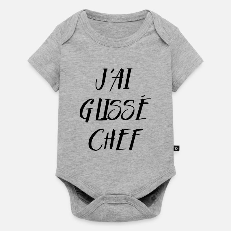 J'ai glissé Chef - La 7ème Compagnie - Culte ! - Body à manches courtes Premium Bébé - gris chiné