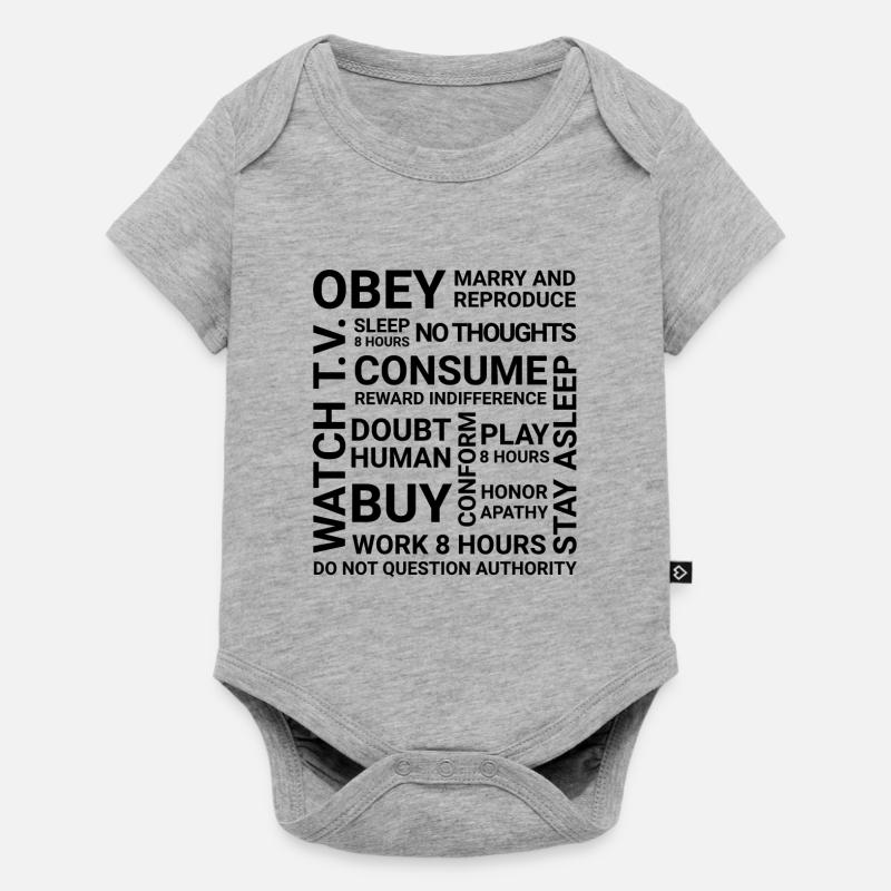 OBÉIR - Body à manches courtes Premium Bébé - gris chiné
