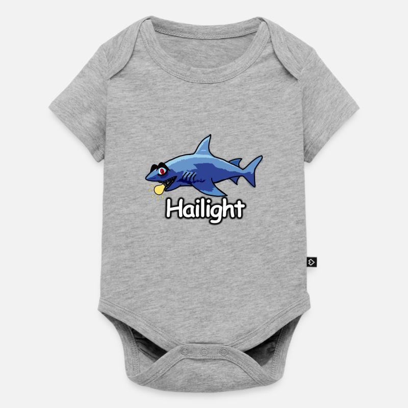 Hai-Light / Highlight (Wortwitz) - Baby Premium Kurzarmbody - Grau meliert
