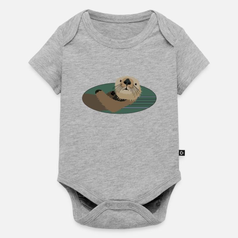 loutre - Body à manches courtes Premium Bébé - gris chiné