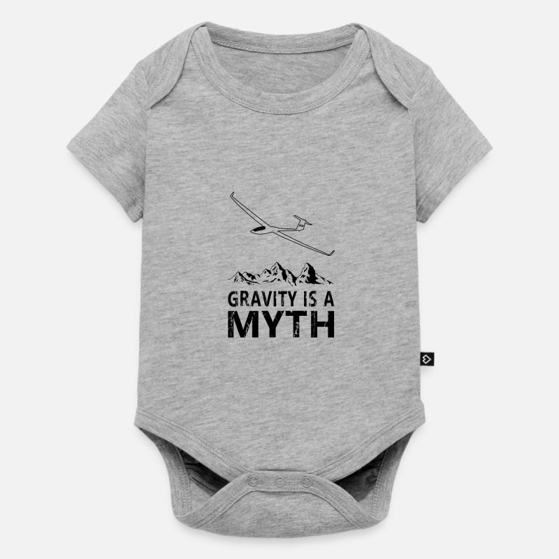 Glider, Gravity is a Myth for pilot pilot - Baby Premium short-sleeve bodysuit - heather grey