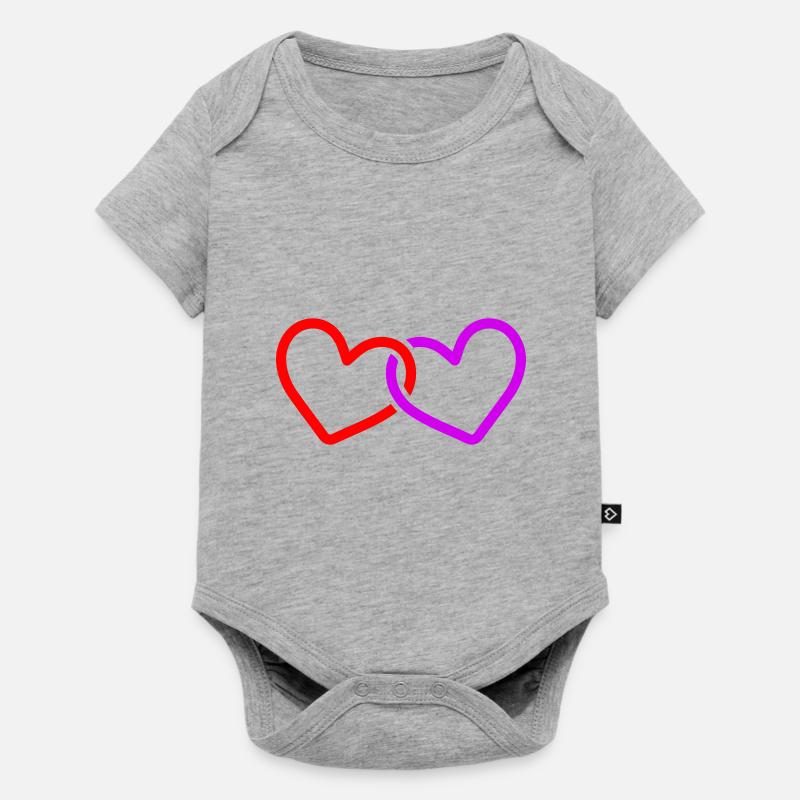 Cuori Amore Innamorato - Body Premium a maniche corte per neonati  - grigio melange