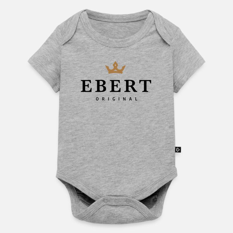 Ebert - Baby Premium Kurzarmbody - Grau meliert