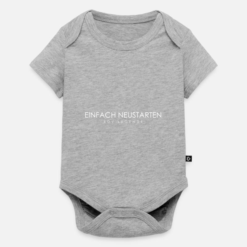 Informatiker EDV Spruch - einfach Neustarten - Baby Premium Kurzarmbody - Grau meliert