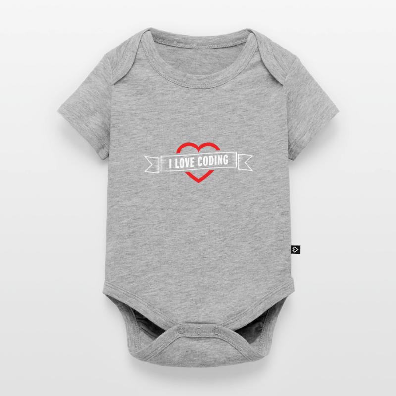 I Love Coding Heart | Gift for Programmer Son Baby Premium short-sleeve bodysuit