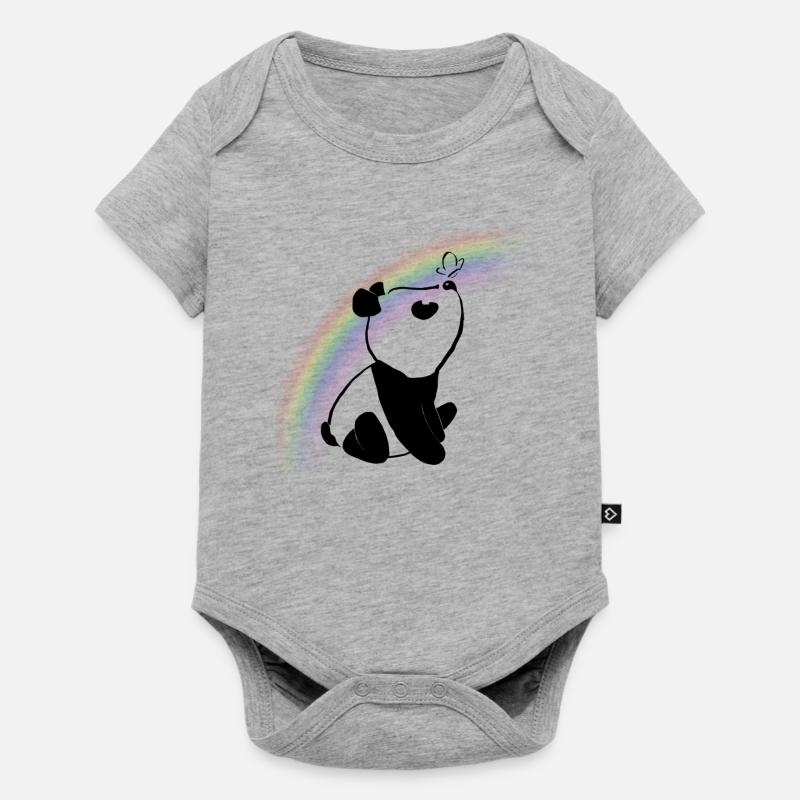 panda - Body à manches courtes Premium Bébé - gris chiné