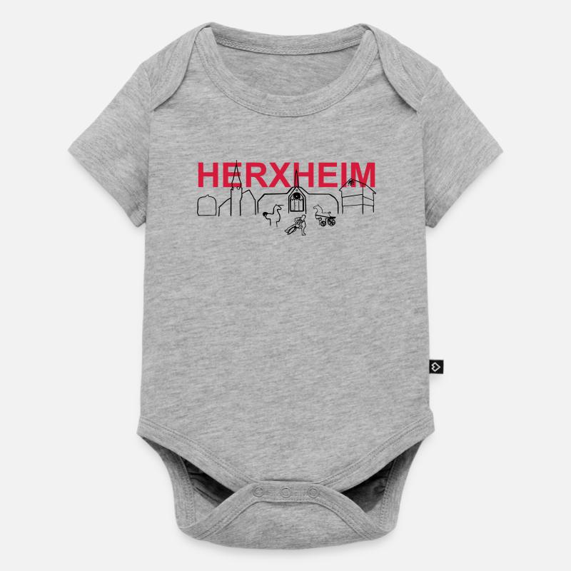 Herxheim Skyline - Baby Premium Kurzarmbody - Grau meliert