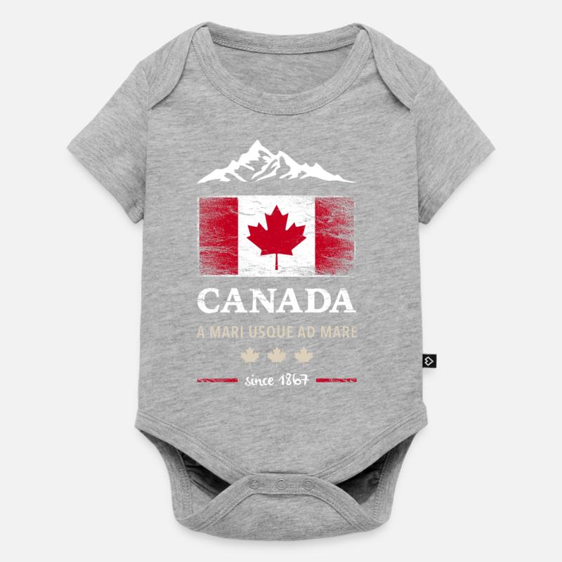 Canada, Ottawa, Maple Leaf Maple Leaf Canada Amérique - Body à manches courtes Premium Bébé - gris chiné