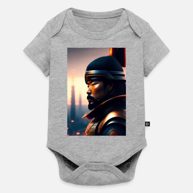 Futuristic Samurai - Baby Premium short-sleeve bodysuit - heather grey