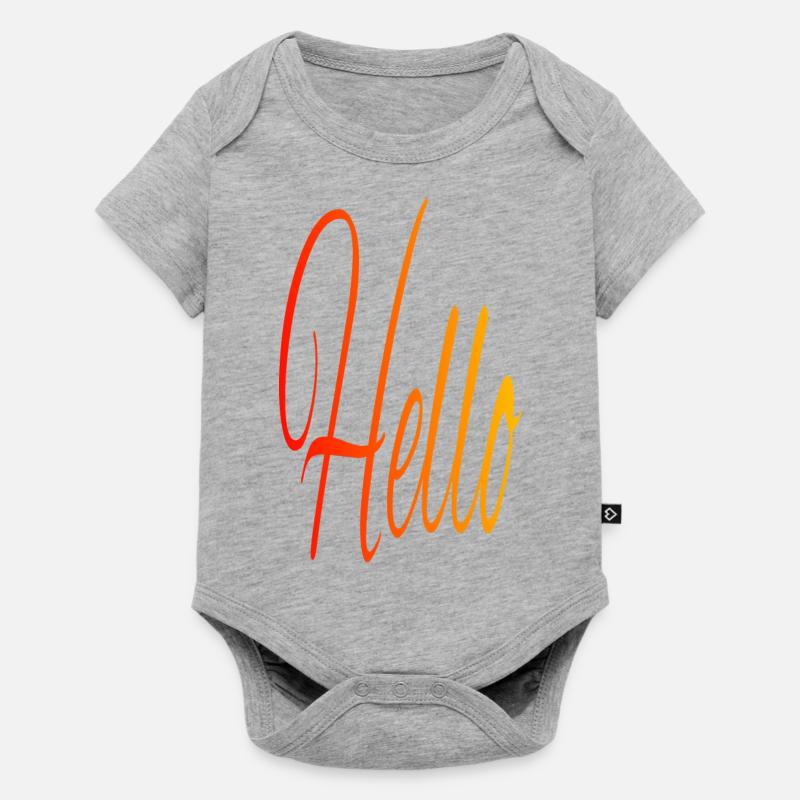 Hello - Body à manches courtes Premium Bébé - gris chiné