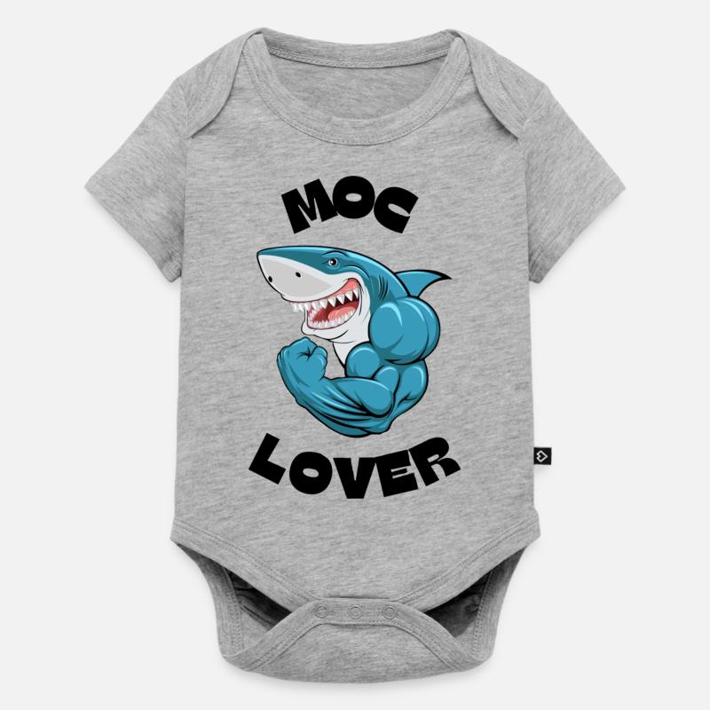 requin - Body à manches courtes Premium Bébé - gris chiné