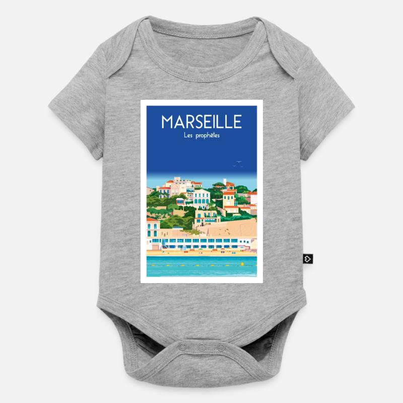 MARSEILLE LES PROPHETES - Body à manches courtes Premium Bébé - gris chiné
