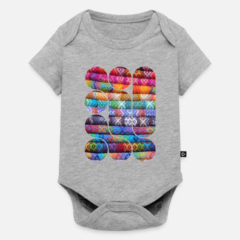 Bright Knitted Patchwork - Baby Premium short-sleeve bodysuit - heather grey