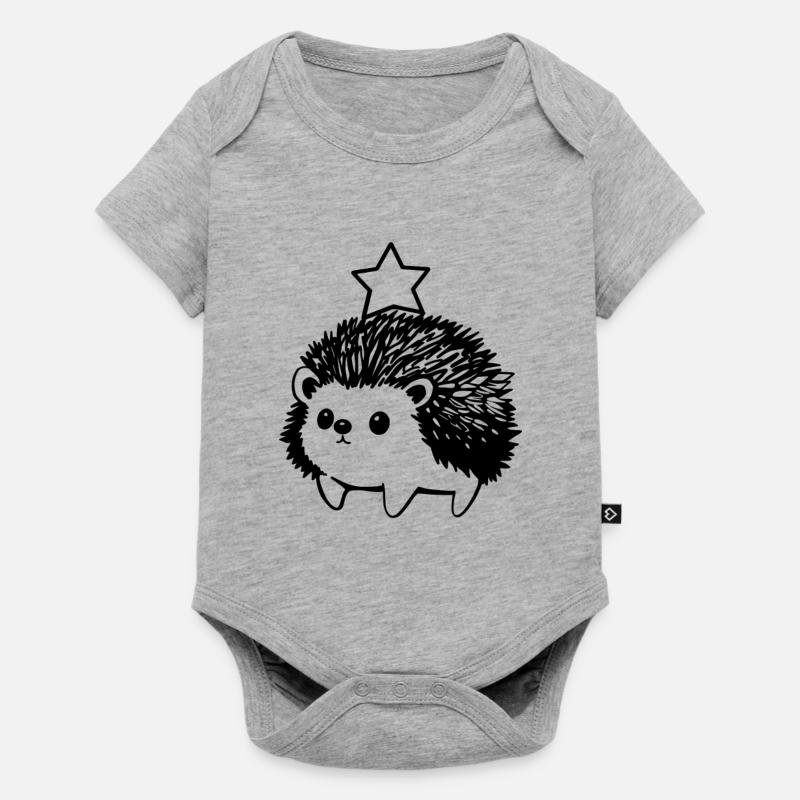 Petit hérisson avec étoile - Body à manches courtes Premium Bébé - gris chiné