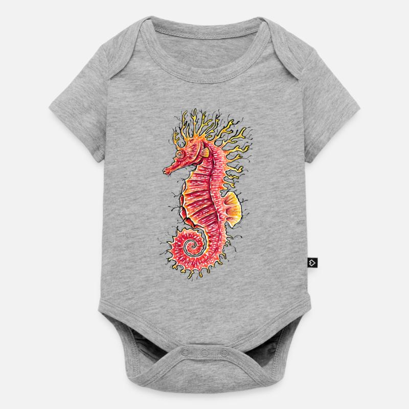 Hippocampe - Body à manches courtes Premium Bébé - gris chiné