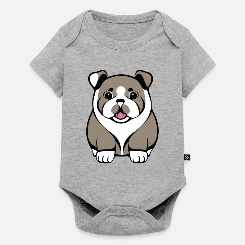 Juste chien mignon - Body à manches courtes Premium Bébé - gris chiné