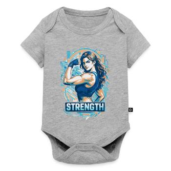 Starke Frau Strength | Frauen Empowerment - Baby Premium Kurzarmbody - Grau meliert - Vorne