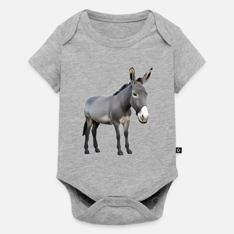 Âne - Body à manches courtes Premium Bébé - gris chiné
