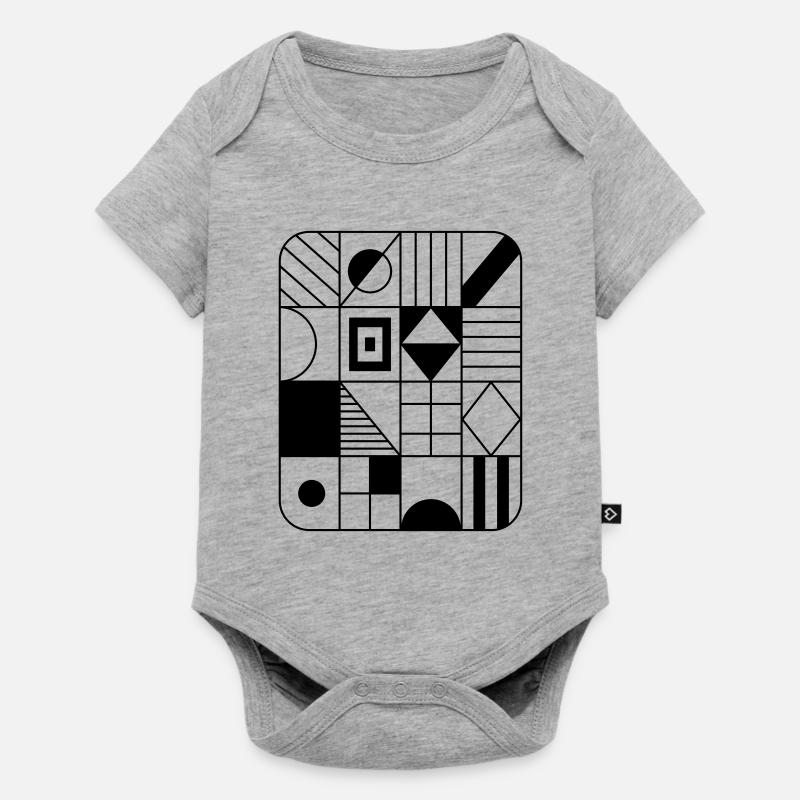 Abstract graphic pattern in raster / pattern - Baby Premium short-sleeve bodysuit - heather grey