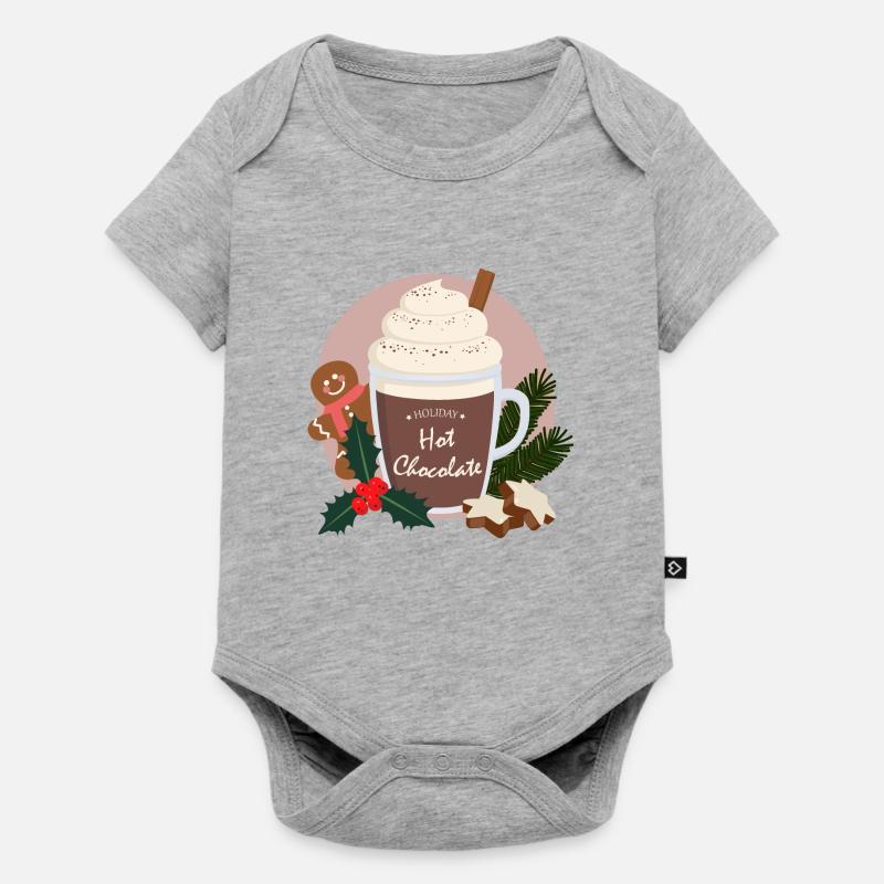 chocolat chaud de Noël - Body à manches courtes Premium Bébé - gris chiné