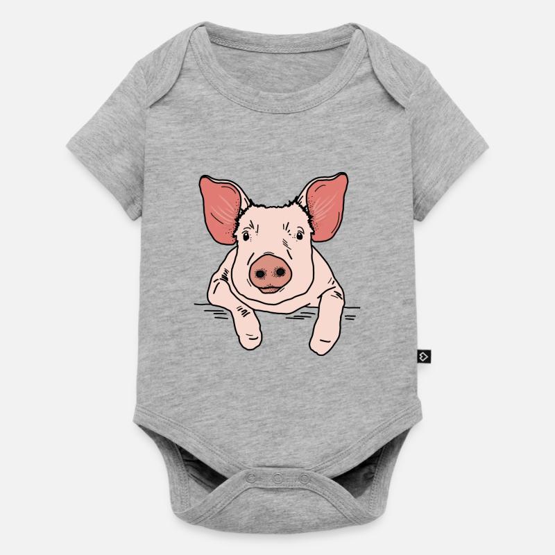 Tête de cochon - Body à manches courtes Premium Bébé - gris chiné