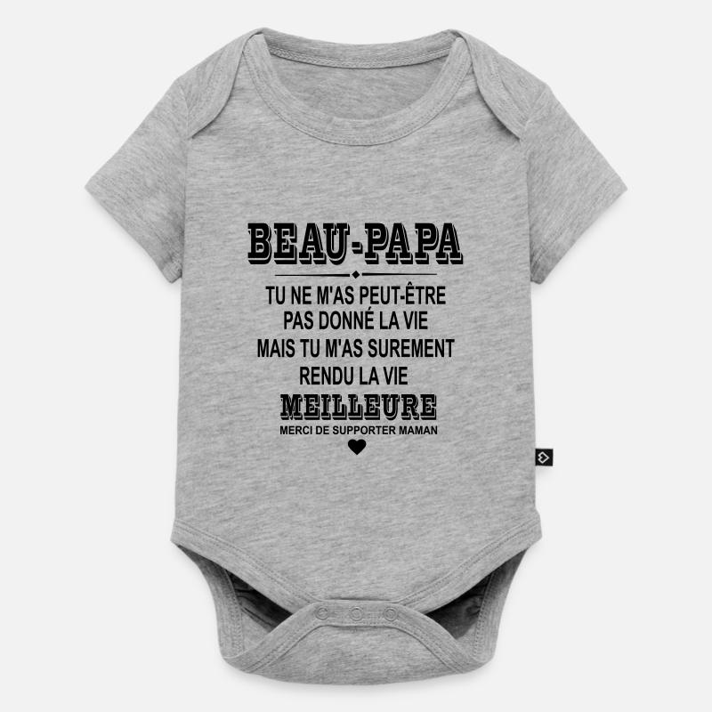 beau papa - Body à manches courtes Premium Bébé - gris chiné