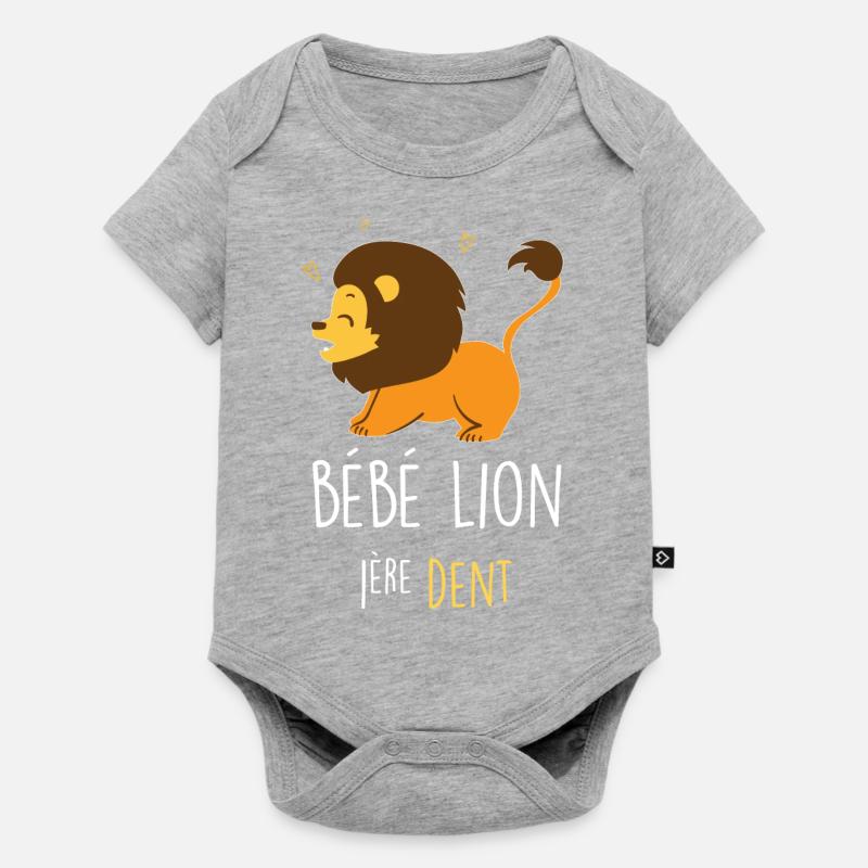 Bébé première dent humour bébé, nourisson - Body à manches courtes Premium Bébé - gris chiné