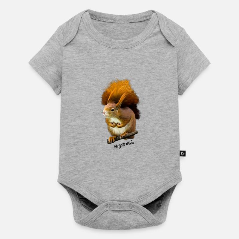 Eichhörnchen, Squirrel , süsses Eichhörnchen - Baby Premium Kurzarmbody - Grau meliert