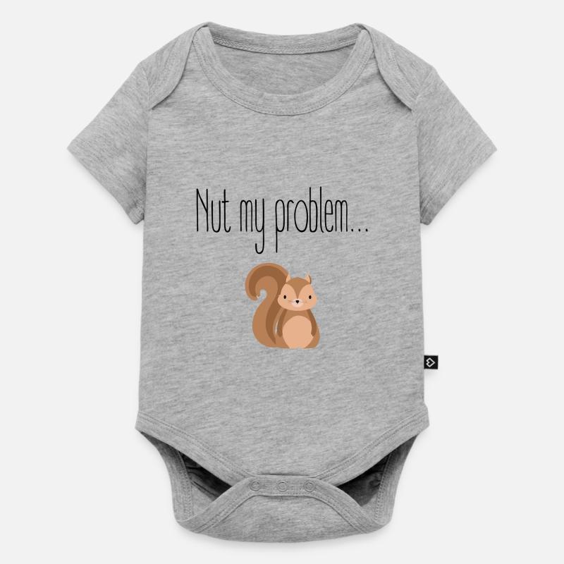 Nut my problem Nicht mein Problem - Baby Premium Kurzarmbody - Grau meliert