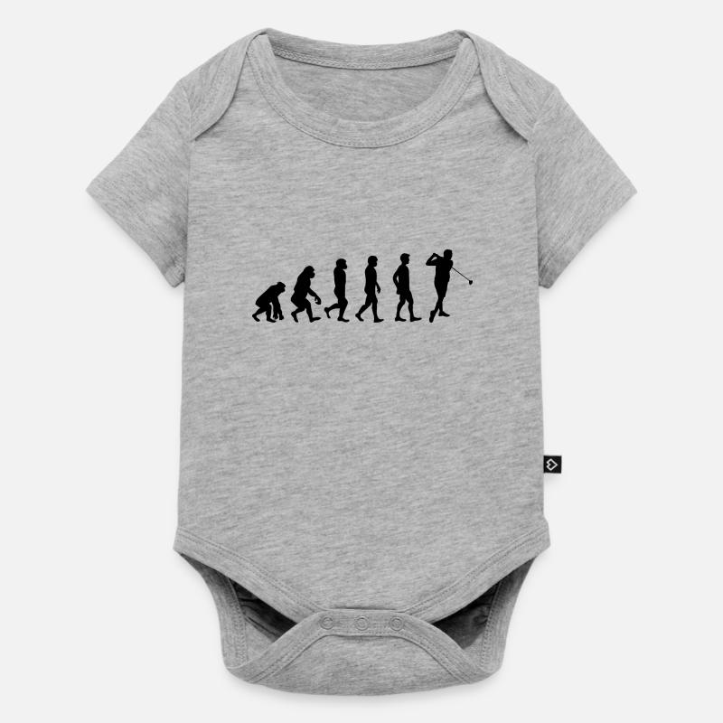 Golf Evolution Golfer Golf Papa Nachwuchsgolfer - Baby Premium Kurzarmbody - Grau meliert