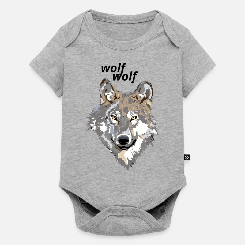 Loup - Body à manches courtes Premium Bébé - gris chiné